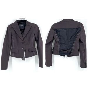 NWT Marc Aurel Women Blazer Jacket 2 Button Long Sleeve Work Brown Size 34 small